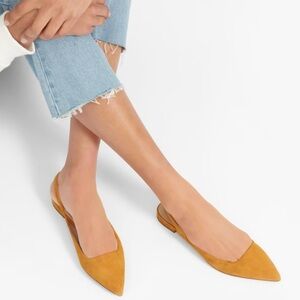 Everlane Mustard Yellow Pointed Slingback Flats